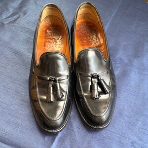 Classic Black Leather Tassel Loafers